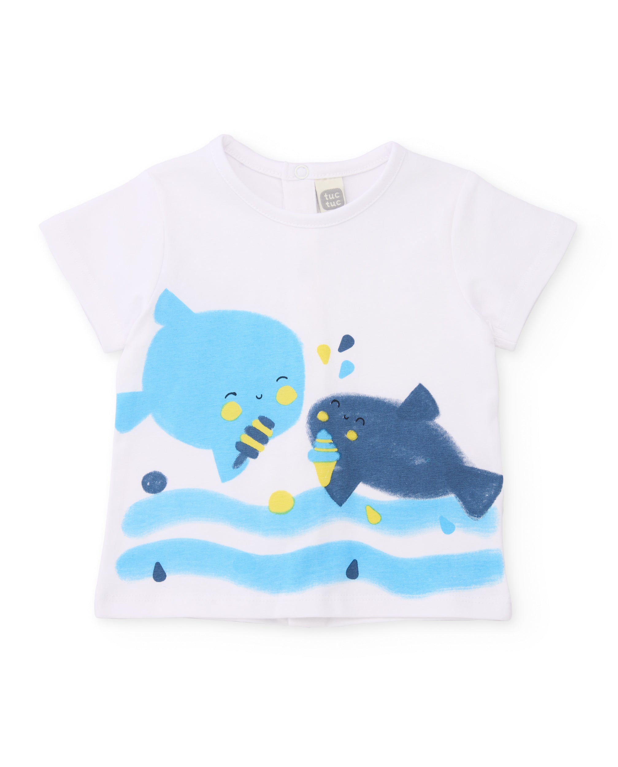 TucTuc Completi tre pezzi neonato blu pesci 3 pezzi