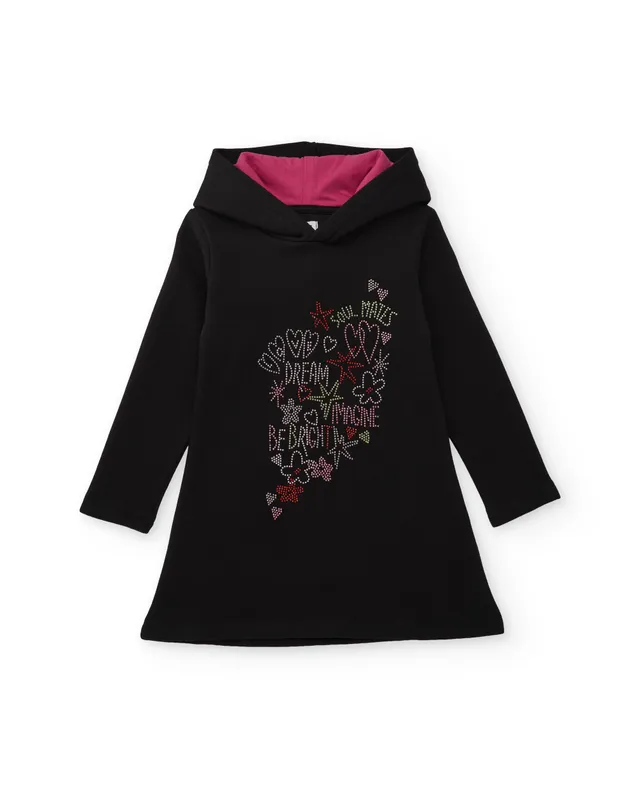 TucTuc Vestiti Cappuccio vestito bambina nero felpa