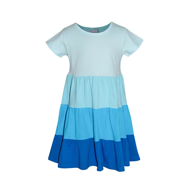 Lovetti Abito Bimba Tricolore Azzurro Cotone 1 Anno 86cm