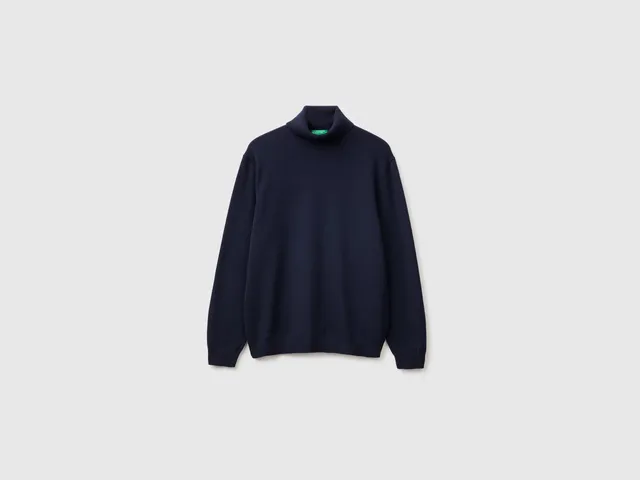 United Colors of Benetton Merino Dolcevita Taglia S Blu Notte