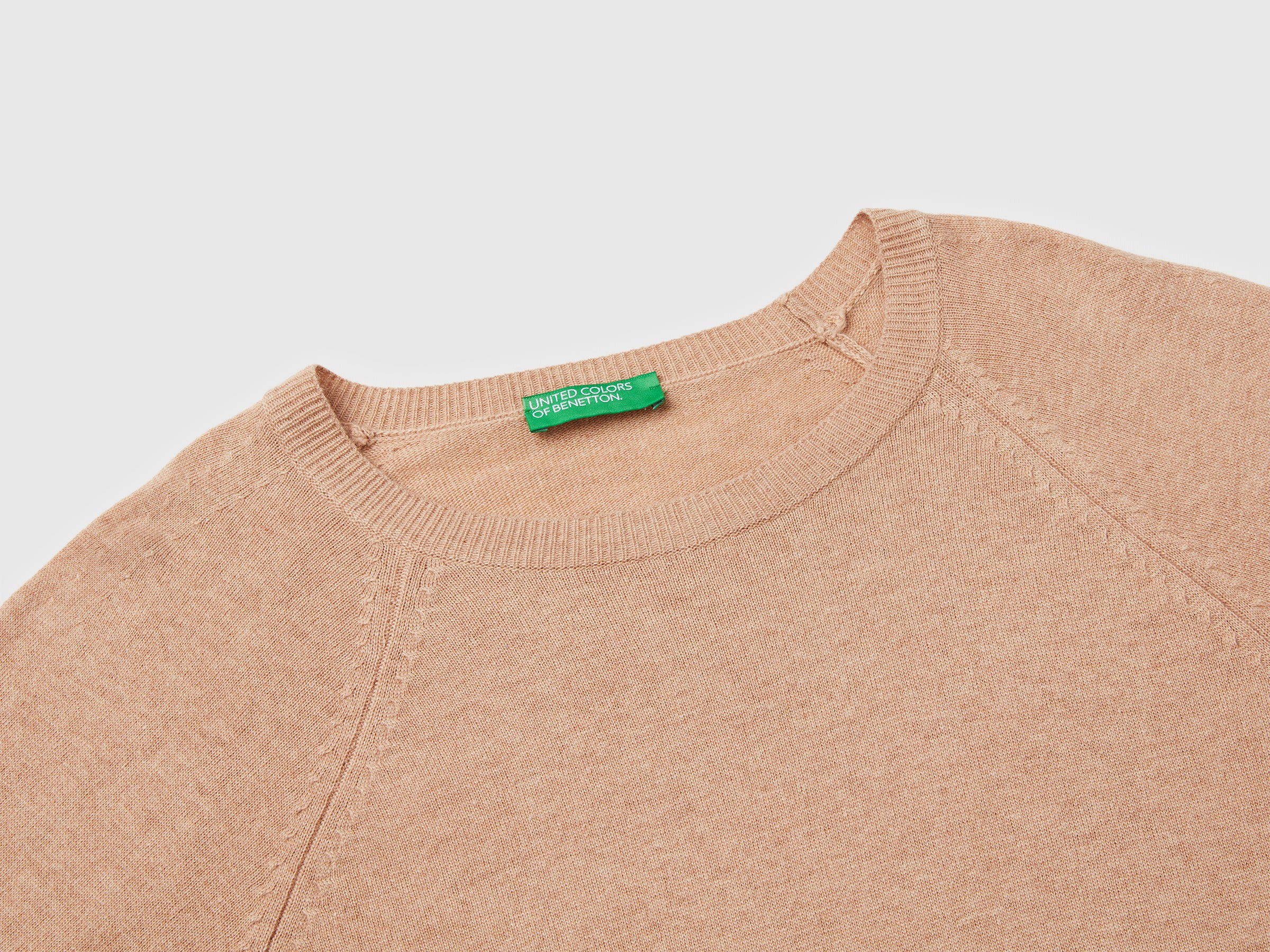 United Colors of Benetton Beige Girocollo Maglione Cashmere M