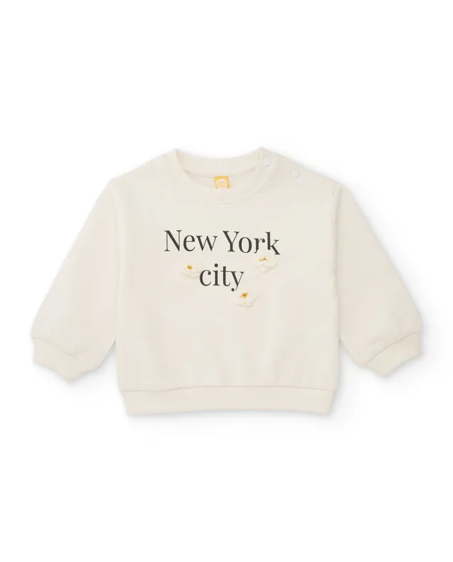 TucTuc Felpe felpa bambina fiori New York bianca