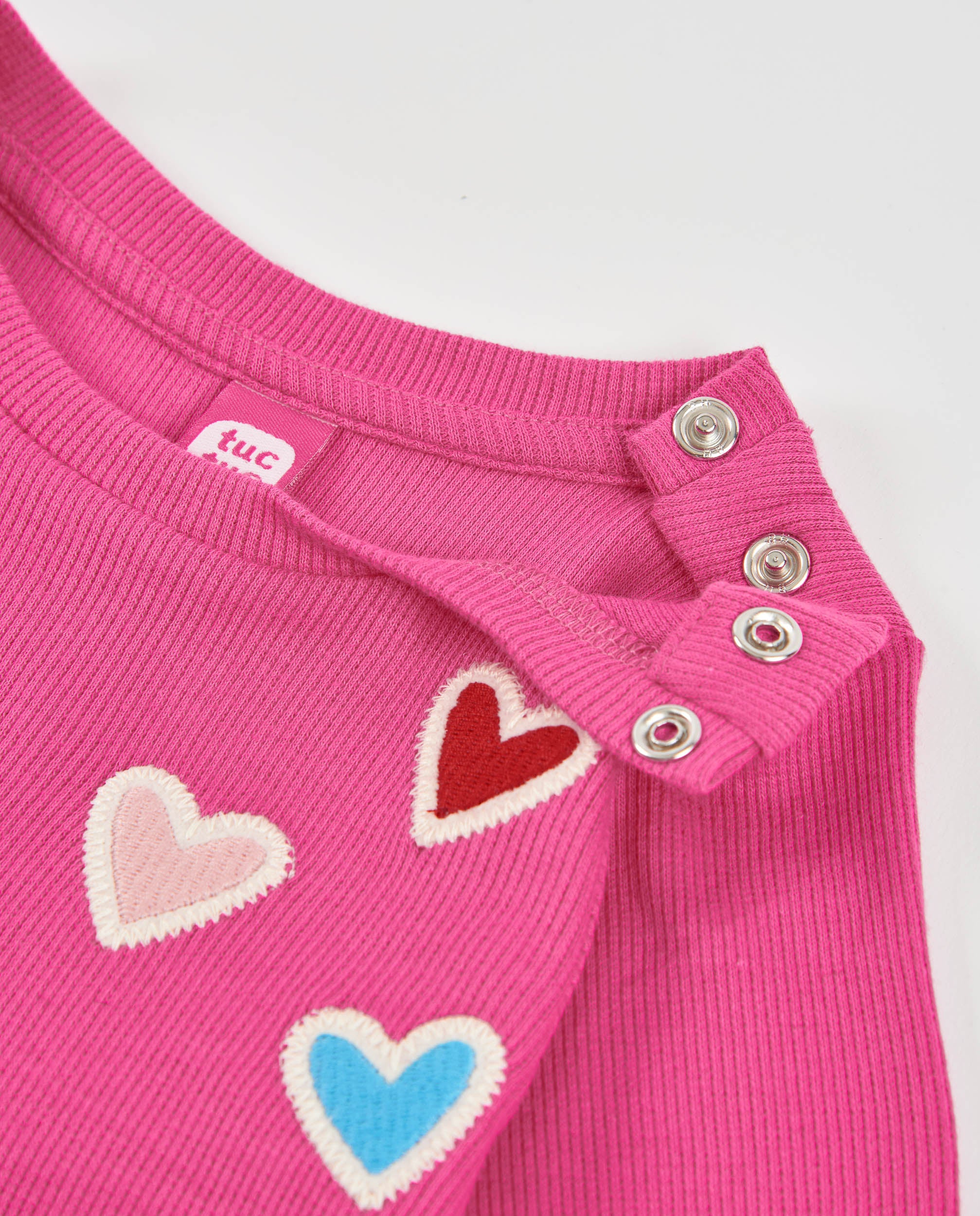 TucTuc Magliette t-shirt bambina maniche lunghe rosa cuori