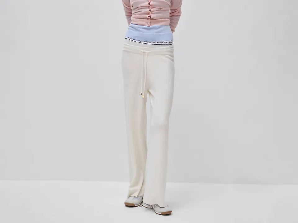 Benetton pantaloni maglia cashmere taglia M