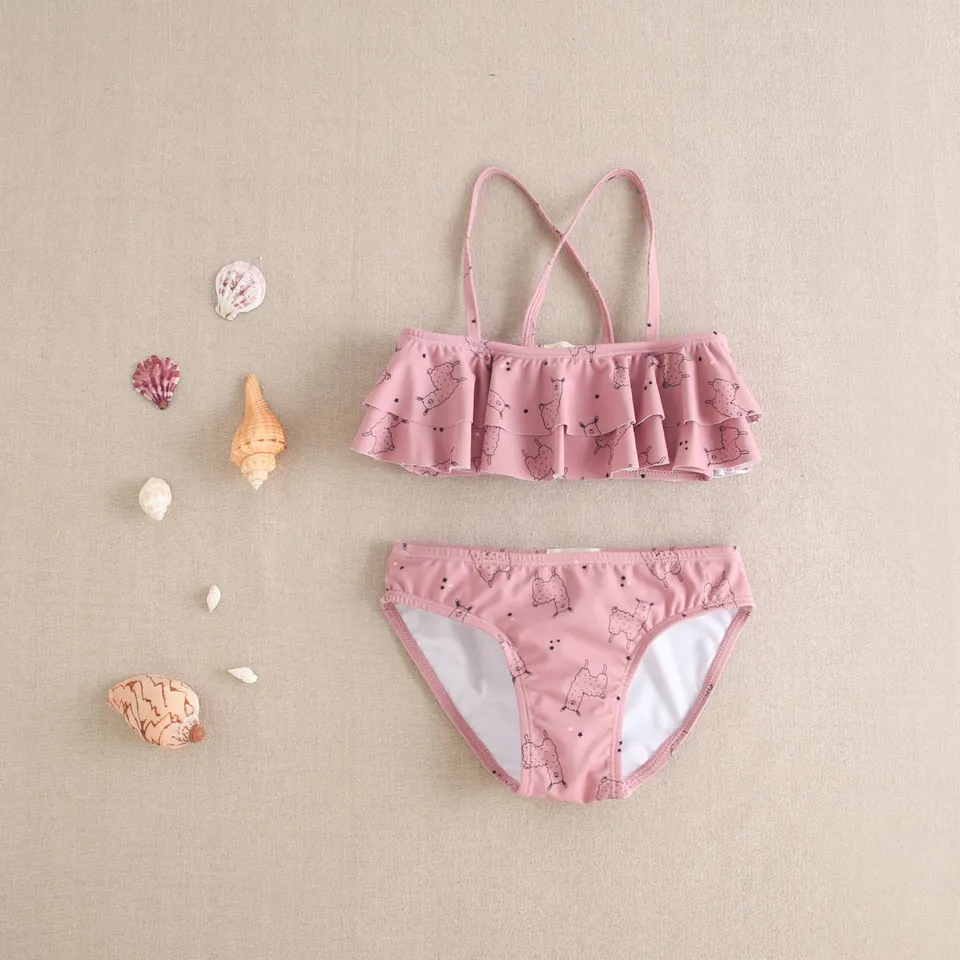 Dadati Bikini Lama costume bimba rosa 6 anni volant