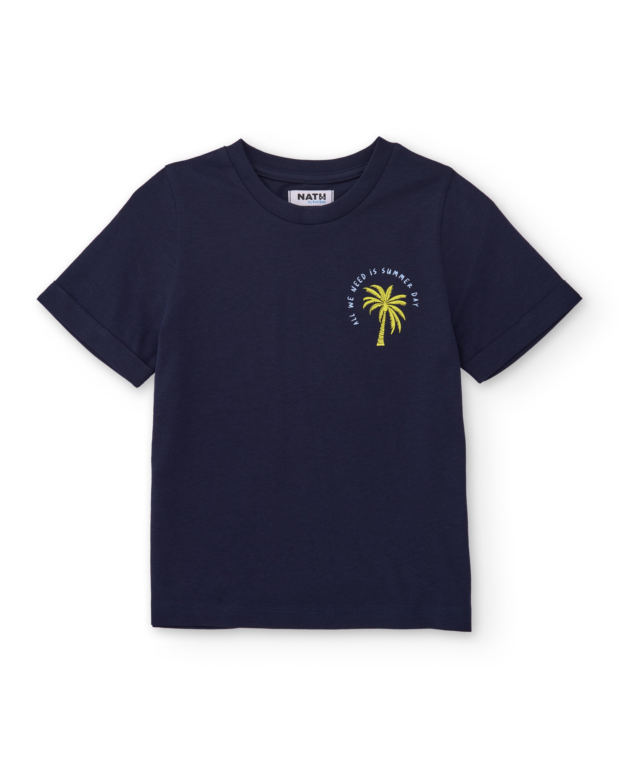 TucTuc Magliette T-Shirt Bambino Navy Palma Lime