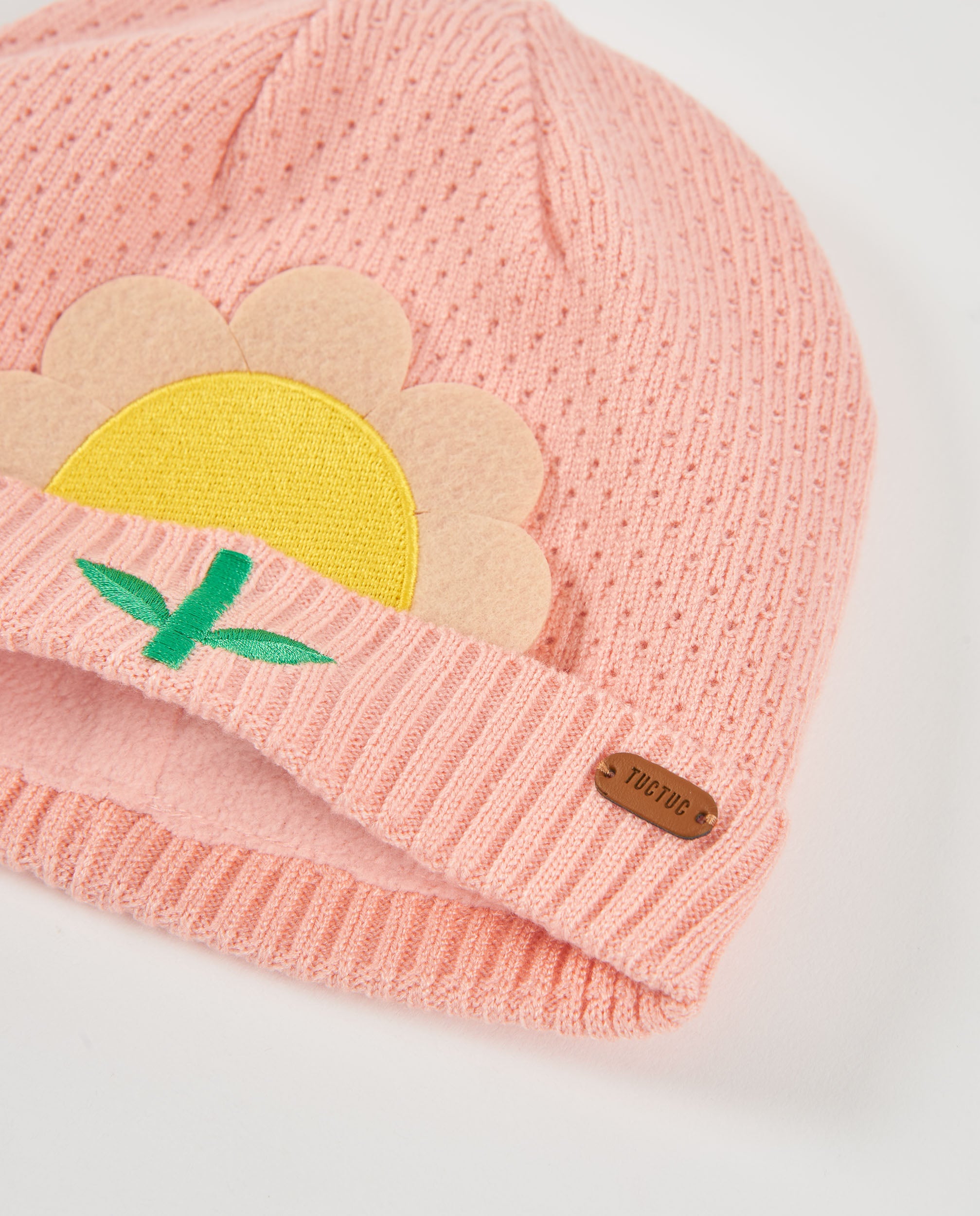 TucTuc Accessori Set Berretto Scaldacollo Bimba Rosa Floreale