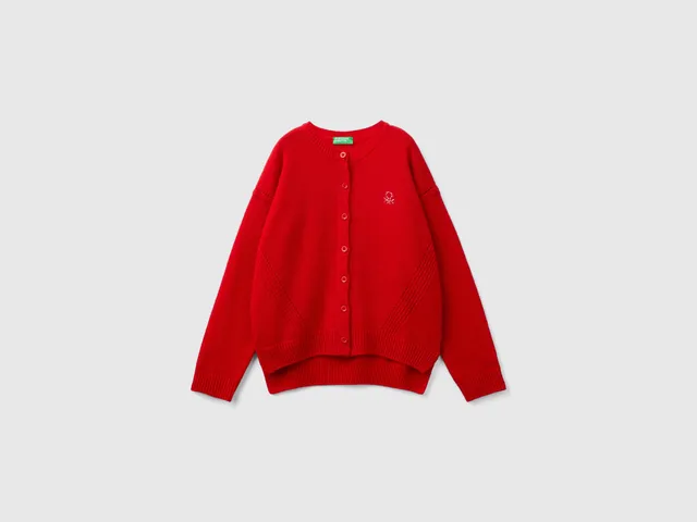 United Colors of Benetton Cardigan girocollo strass taglia M in misto lana