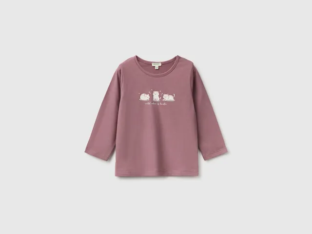 Benetton T-Shirt Neonato Animali Cotone Bio 68