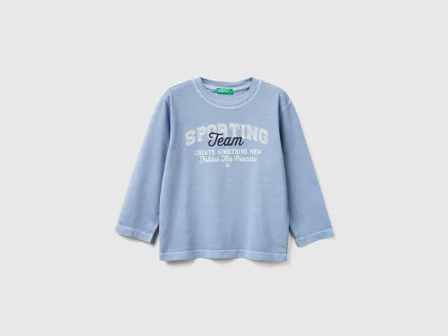 United Colors of Benetton Maglia Manica Lunga Cotone Stampa Bambino