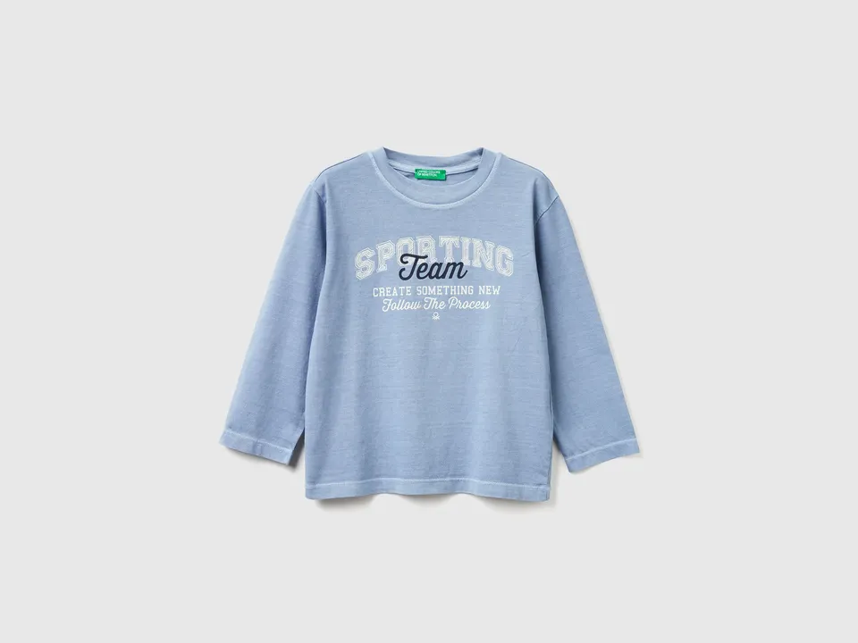United Colors of Benetton Maglia Manica Lunga Cotone Stampa Bambino