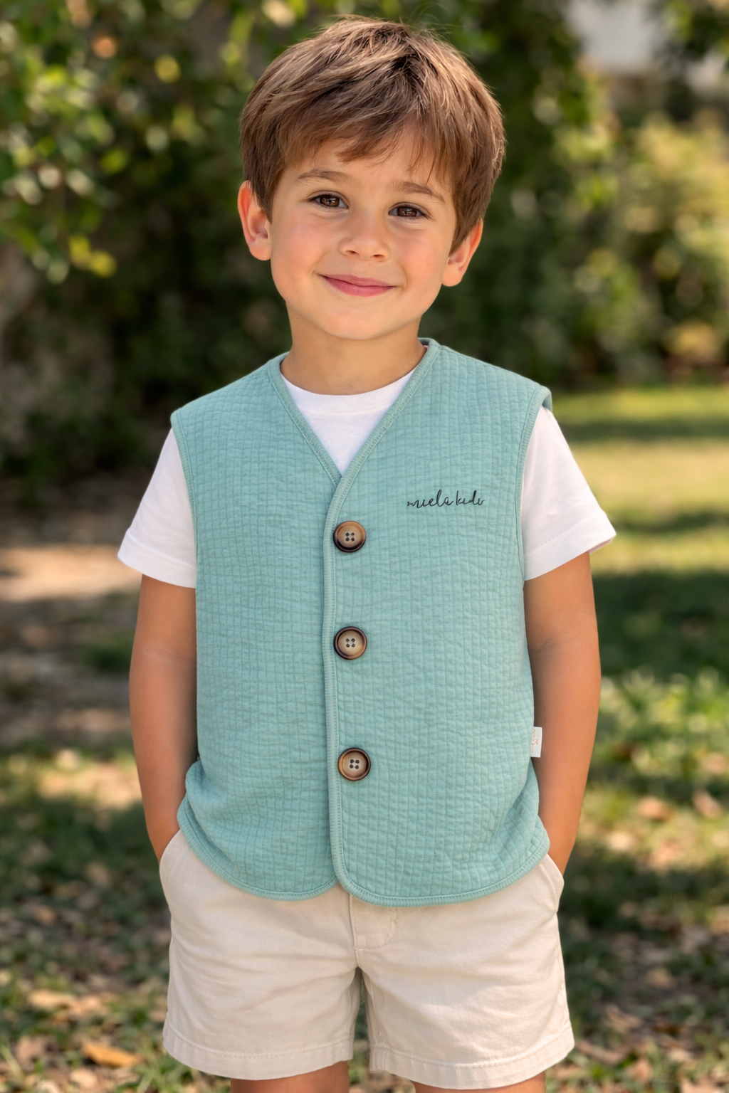 Miela Kids gilet cane cotone trapuntato 3-4 anni mezza stagione