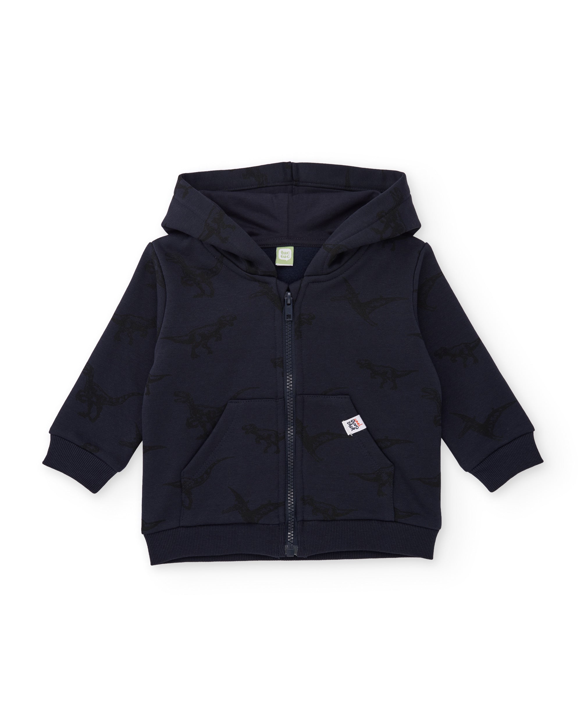 TucTuc Felpe Felpa bambino navy dinosauri cappuccio zip