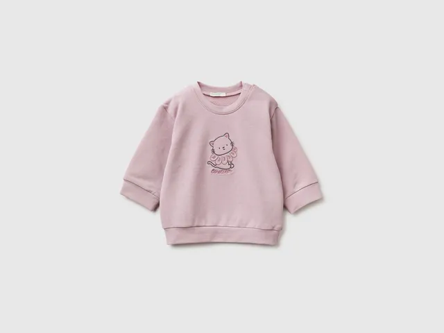 United Colors of Benetton Sweatshirts Felpa cotone animale taglia 62