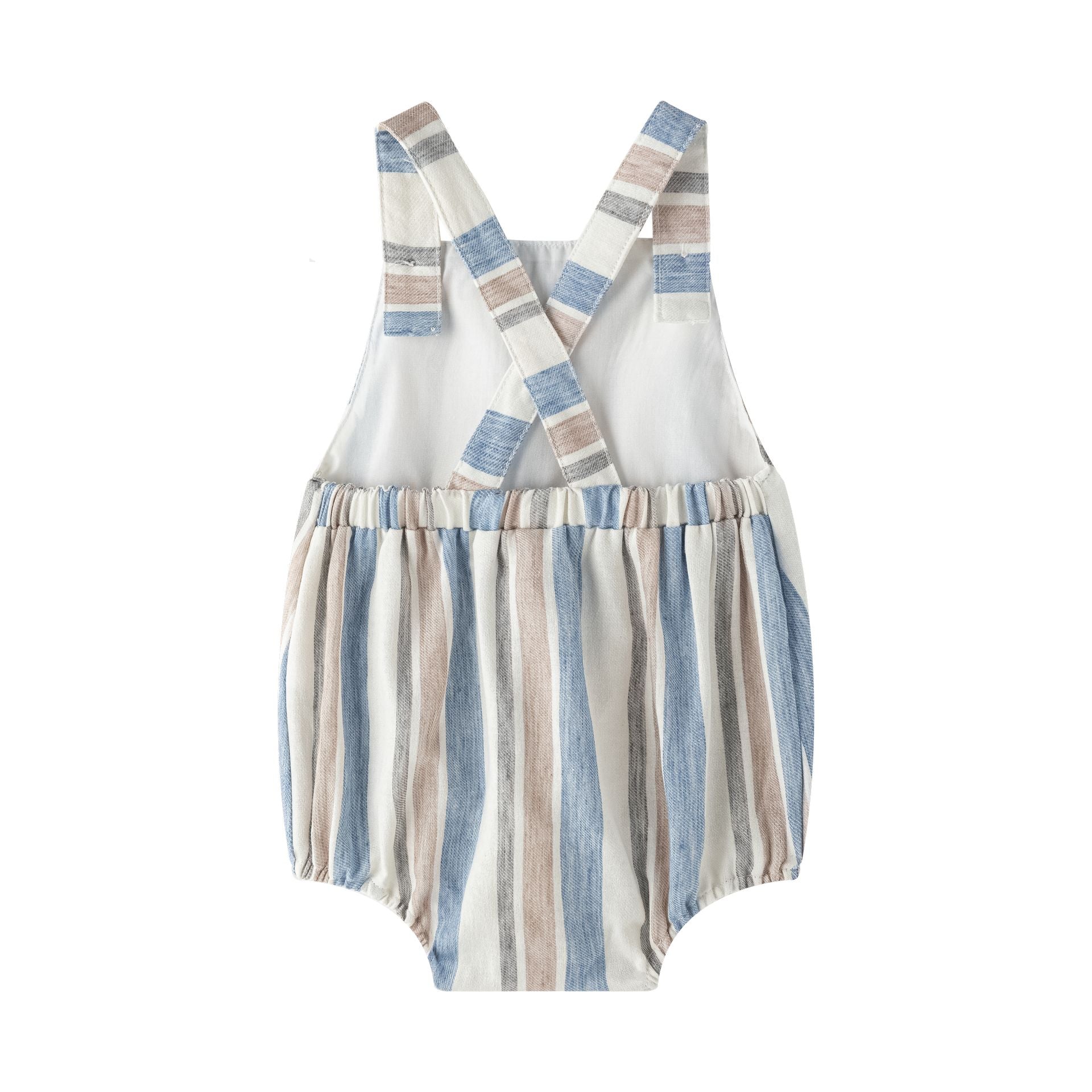 Newness Pagliaccetto salopette righe baby cotone 6-9 mesi