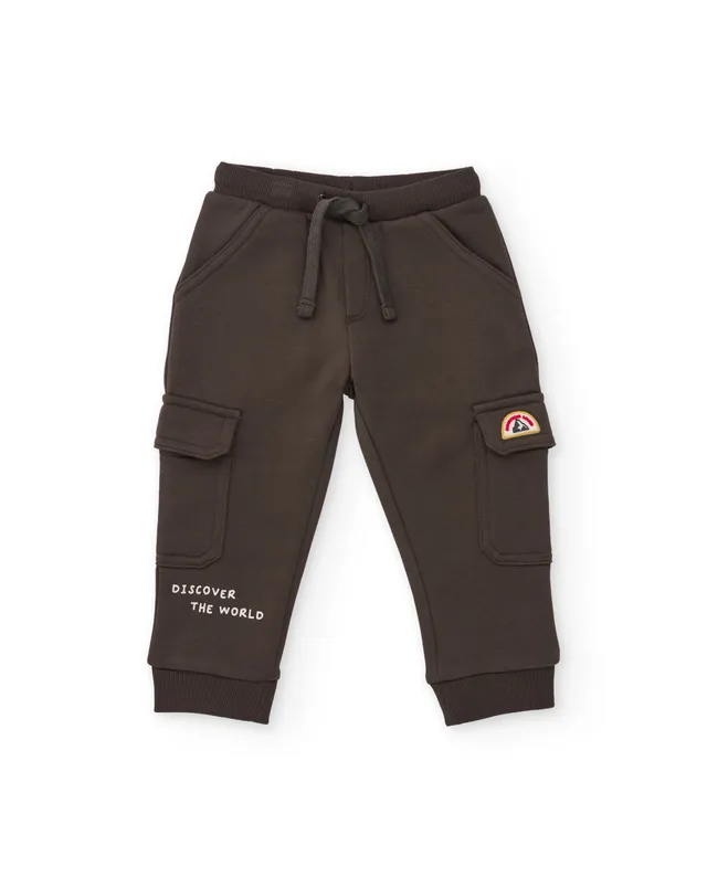 TucTuc Pantaloni Cargo Bambino Felpa Marrone Tasche