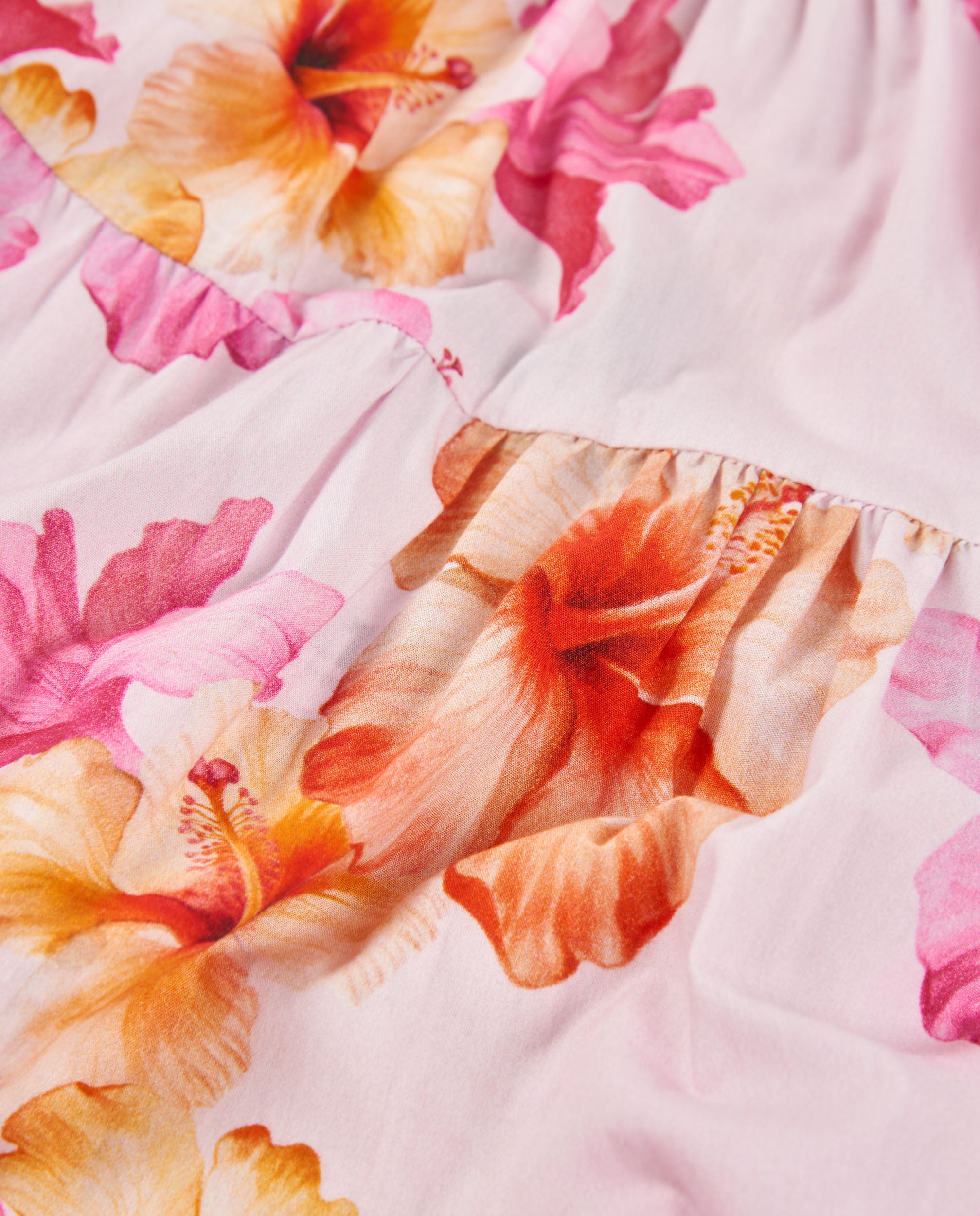 TucTuc Vestiti Vestito bambina rosa floreale maniche sbuffo