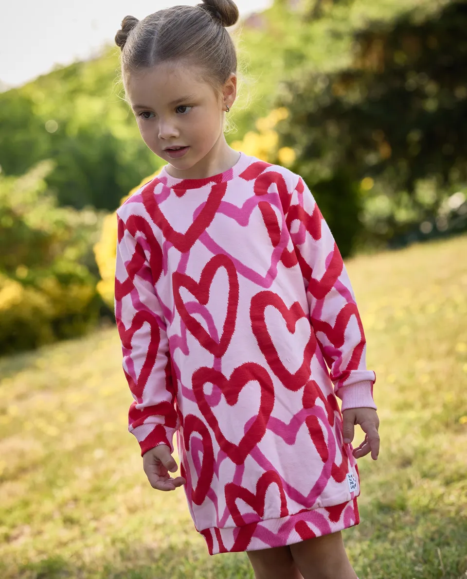 TucTuc Vestiti Cuori vestito bambina rosa felpa