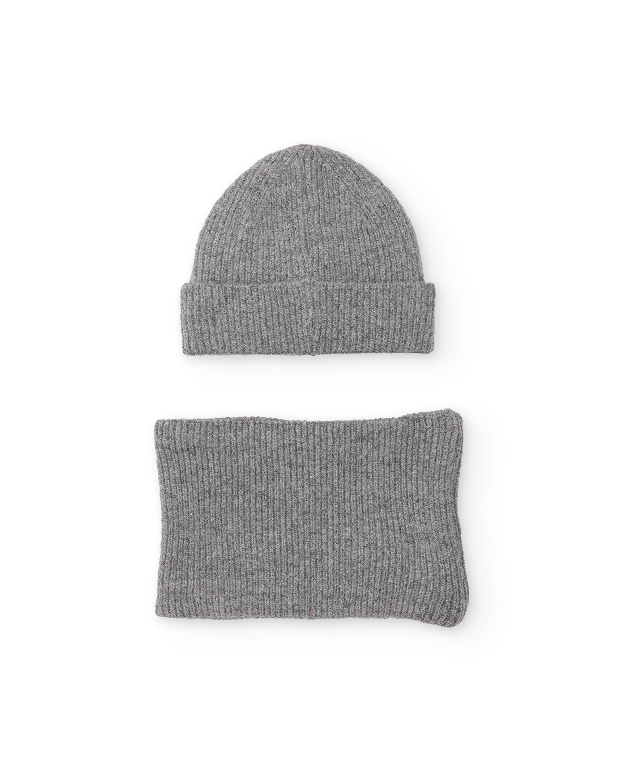 TucTuc Accessori set bambino berretto scaldacollo grigio