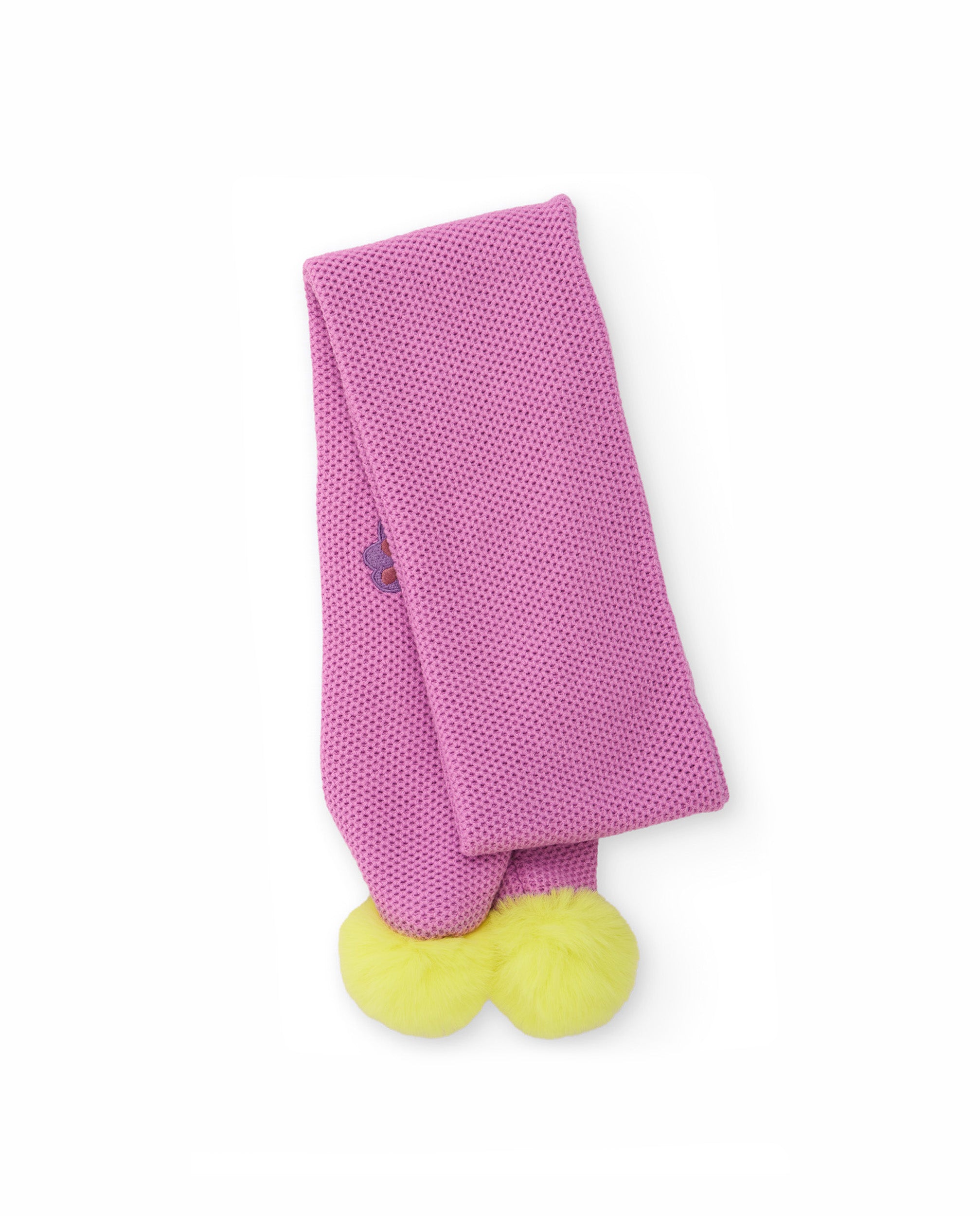 TucTuc Accessori Sciarpa Bimba Rosa Tricot Pompon Farfalla