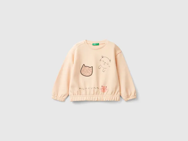 United Colors of Benetton Sweatshirt print felpa cotone 104