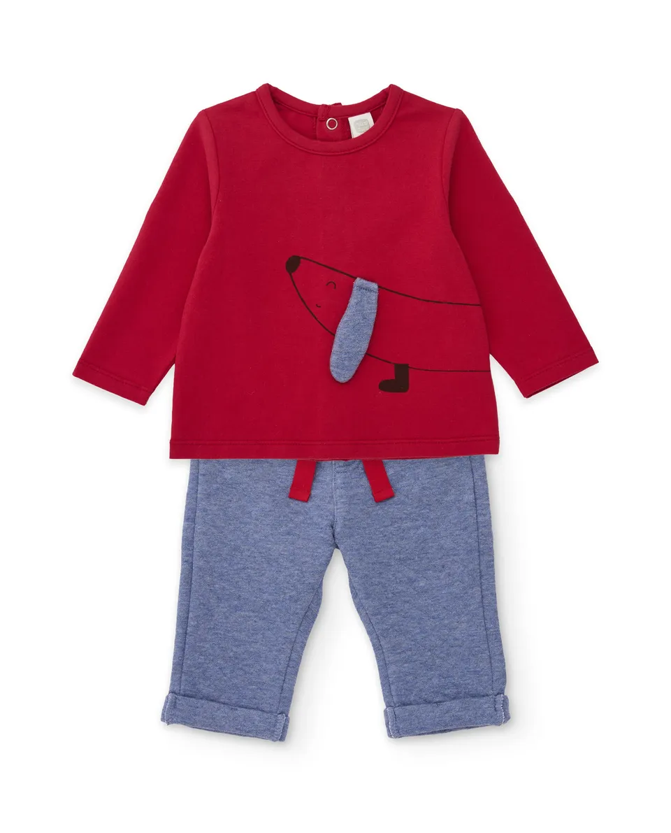 TucTuc Completi completo neonato cotone rosso 0-1M