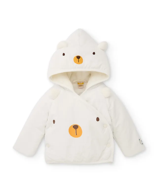 TucTuc Cappotti cappotto neonata bianco cappuccio orso