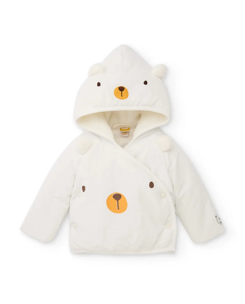TucTuc Cappotti cappotto neonata bianco cappuccio orso