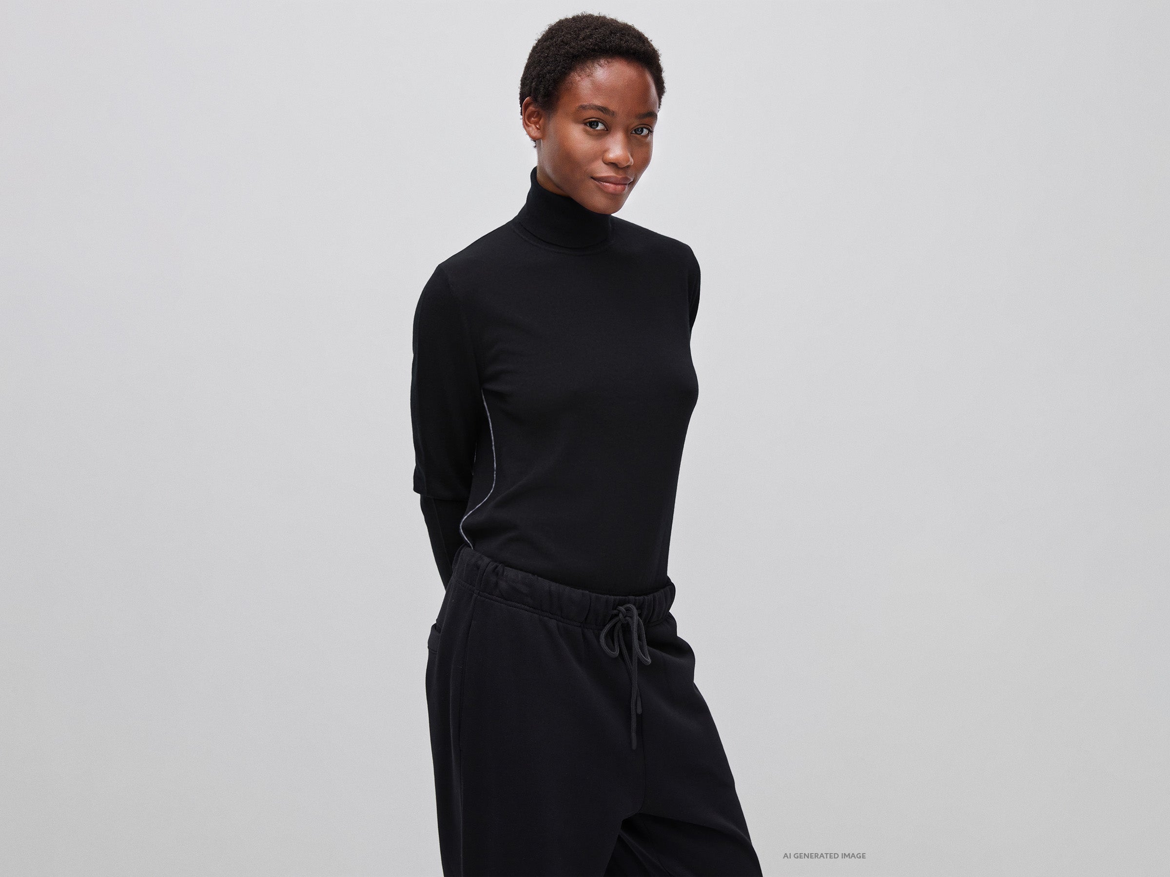 Benetton High-neck sweater maglione dolcevita lana merino