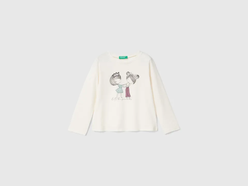 Benetton T-Shirts T-shirt stampa tulle cotone bio taglia 104