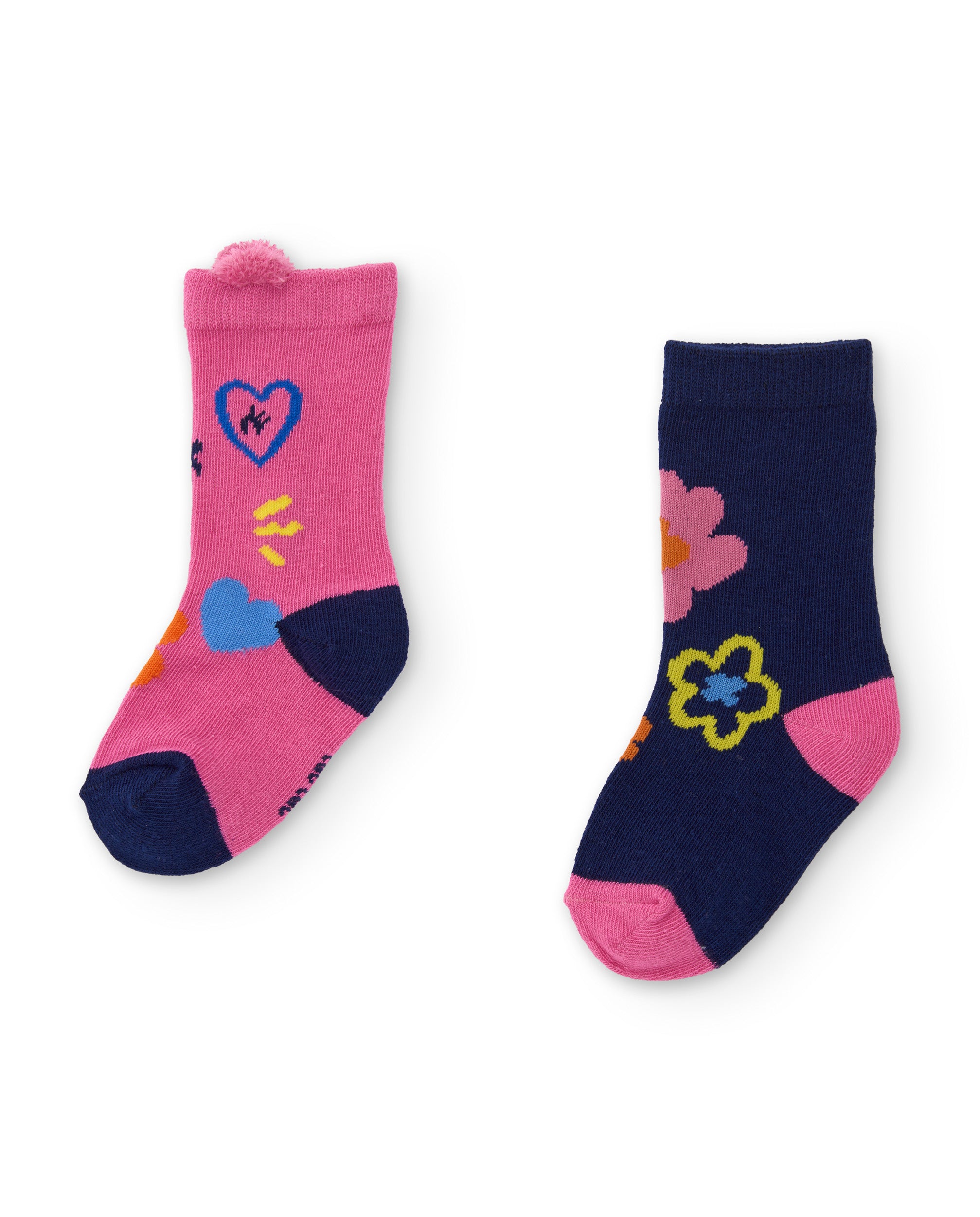 TucTuc Accessori set calzini bambina rosa 2 paia cotone