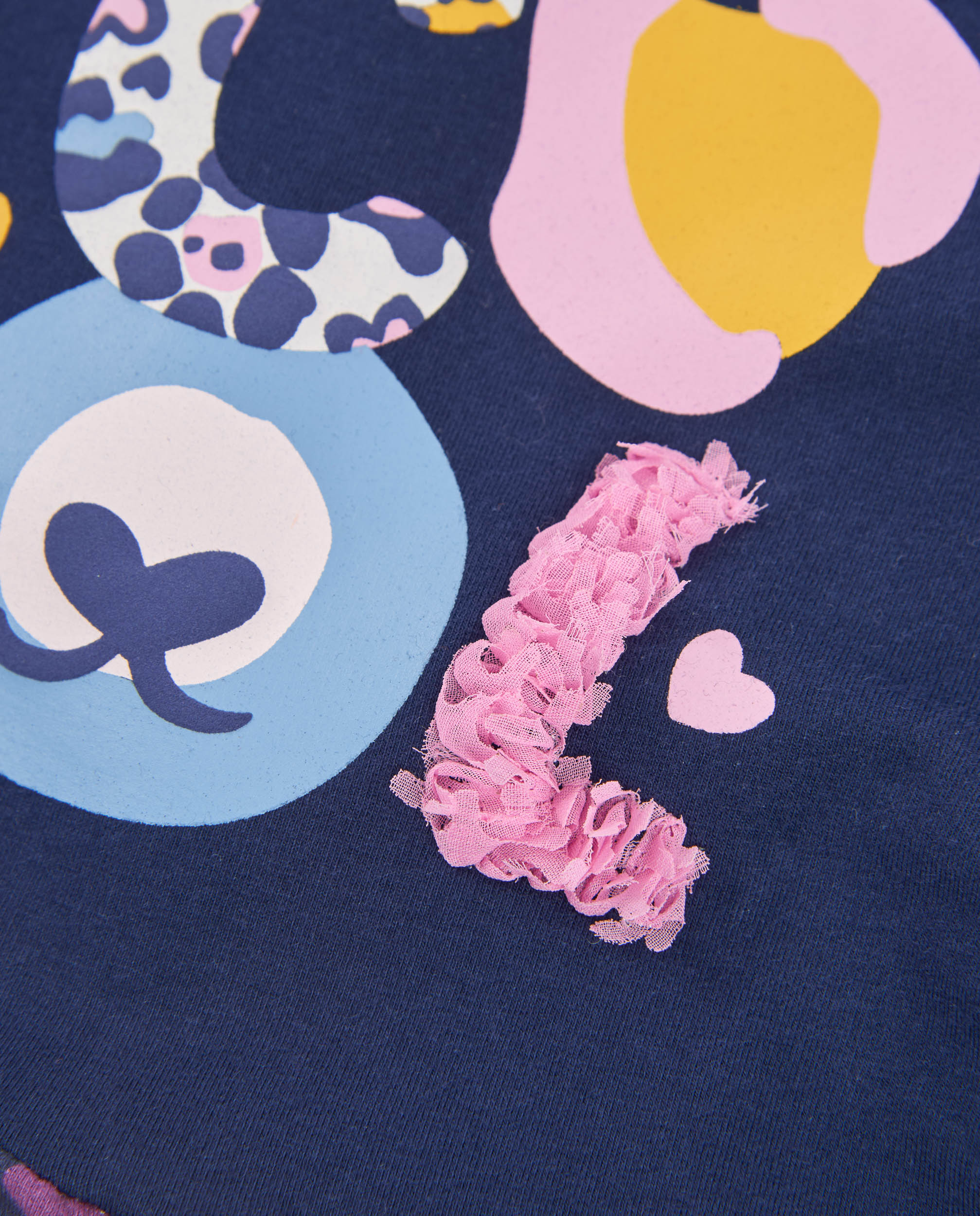TucTuc Vestiti vestito felpa bambina blu navy lettere tigre