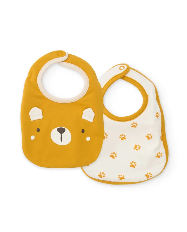 TucTuc Accessori set 2 bavaglini neonato senape cotone