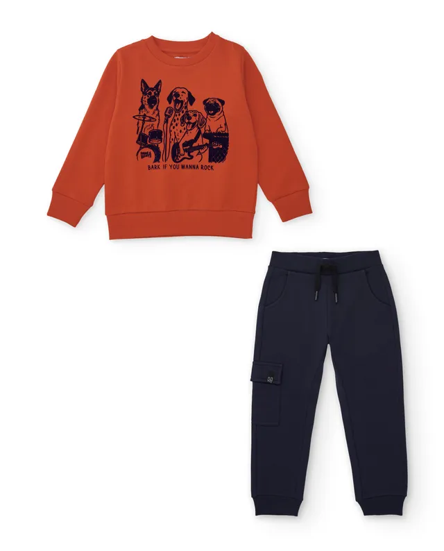 TucTuc Completi felpa cani jogger tuta arancione cotone 4A