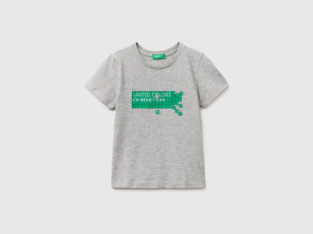 United Colors of Benetton t-shirt bimbo cotone bio logo 104