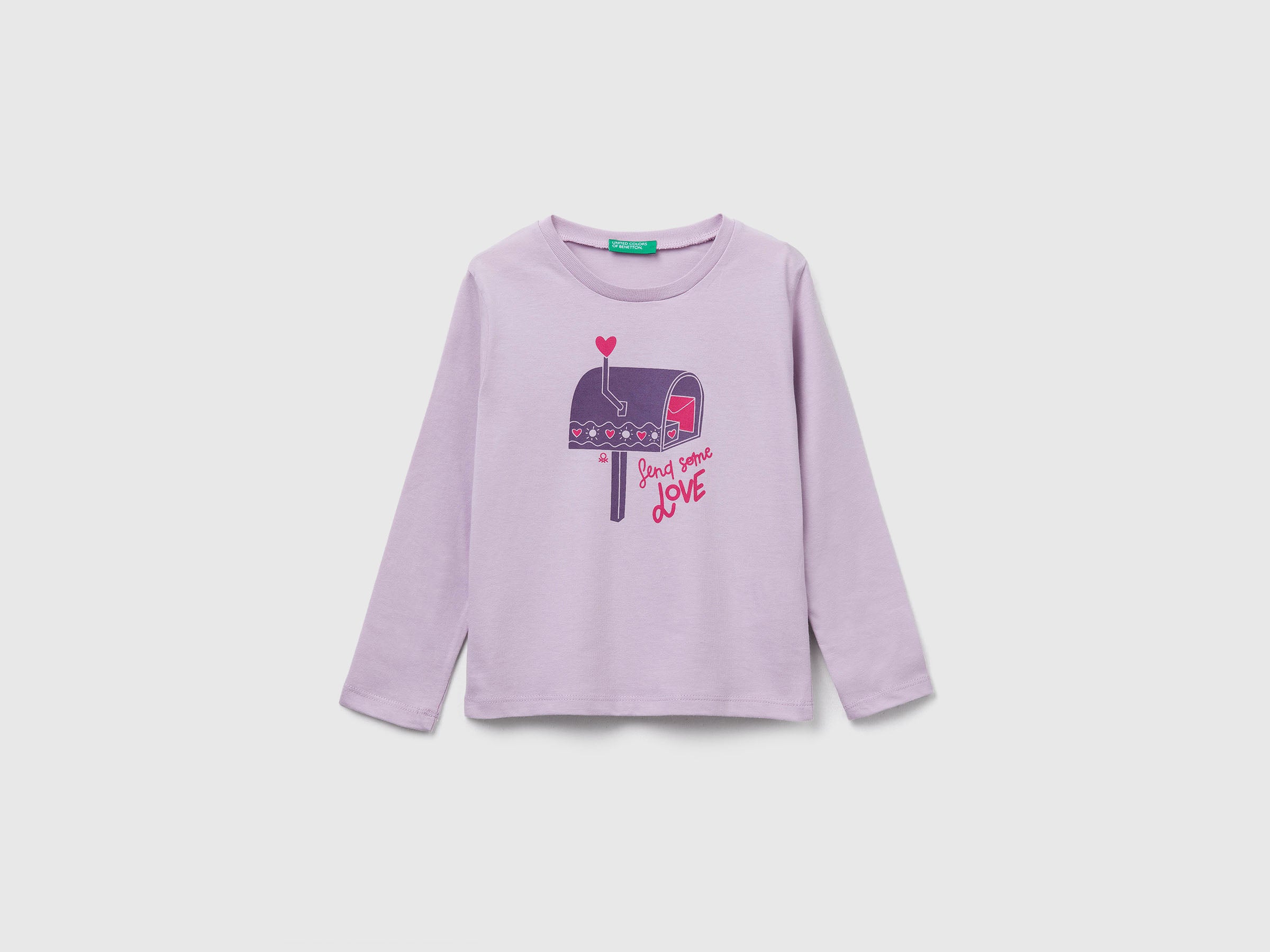 United Colors of Benetton T-Shirt Stampa cotone bimbo maniche lunghe
