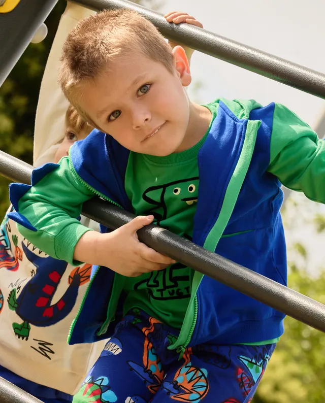 TucTuc Completi Completo Bambino Felpa Zip Blu Dinosauri