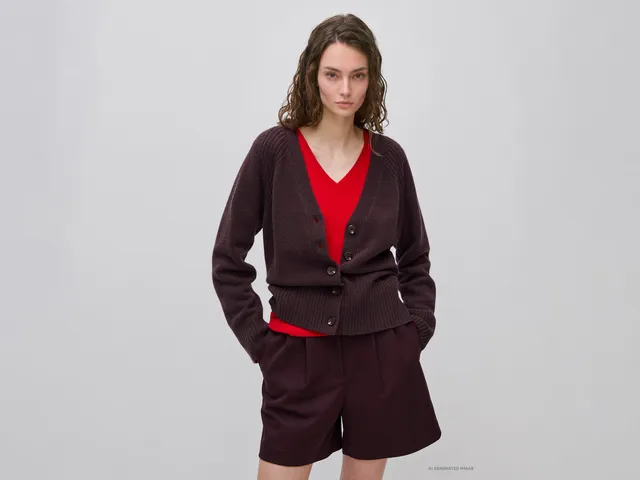 United Colors of Benetton Oversized wool cardigan lana scollo V