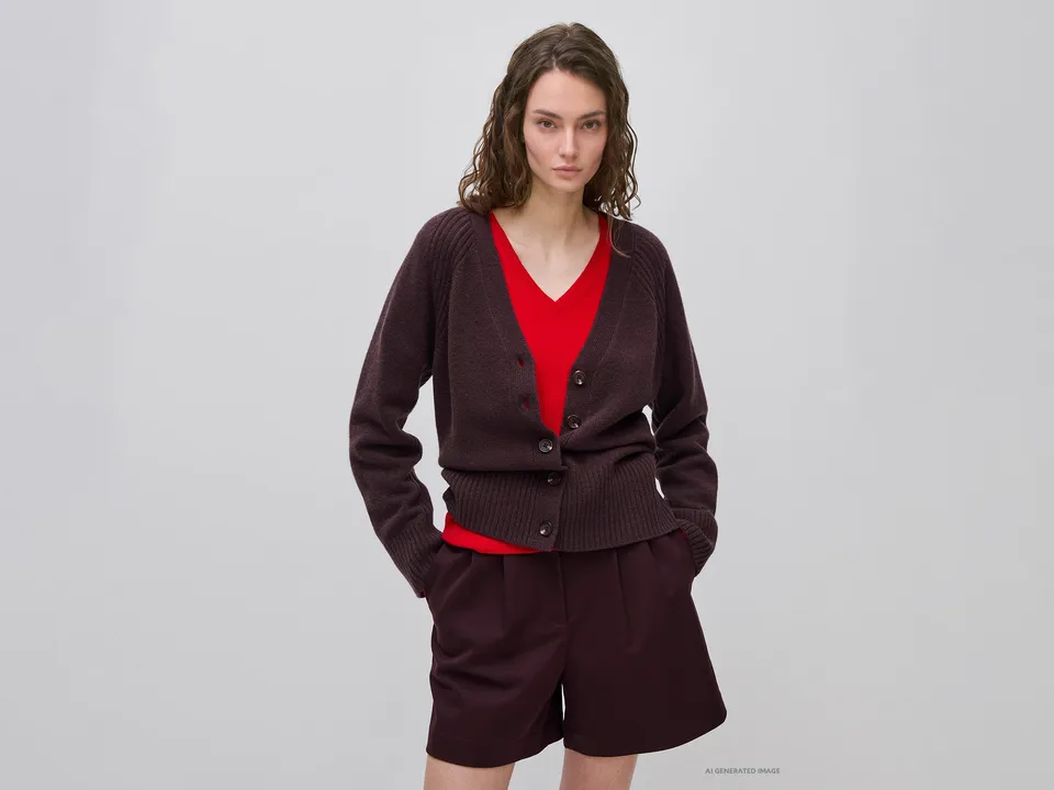 United Colors of Benetton Oversized wool cardigan lana scollo V