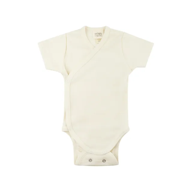 Woolly Organic Body body kimono neonato lana merino seta manica corta