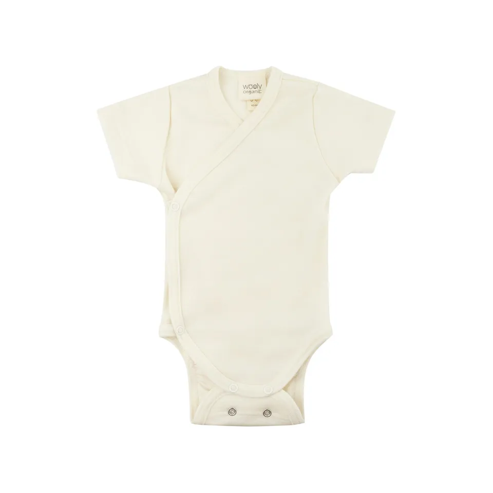 Woolly Organic Body body kimono neonato lana merino seta manica corta