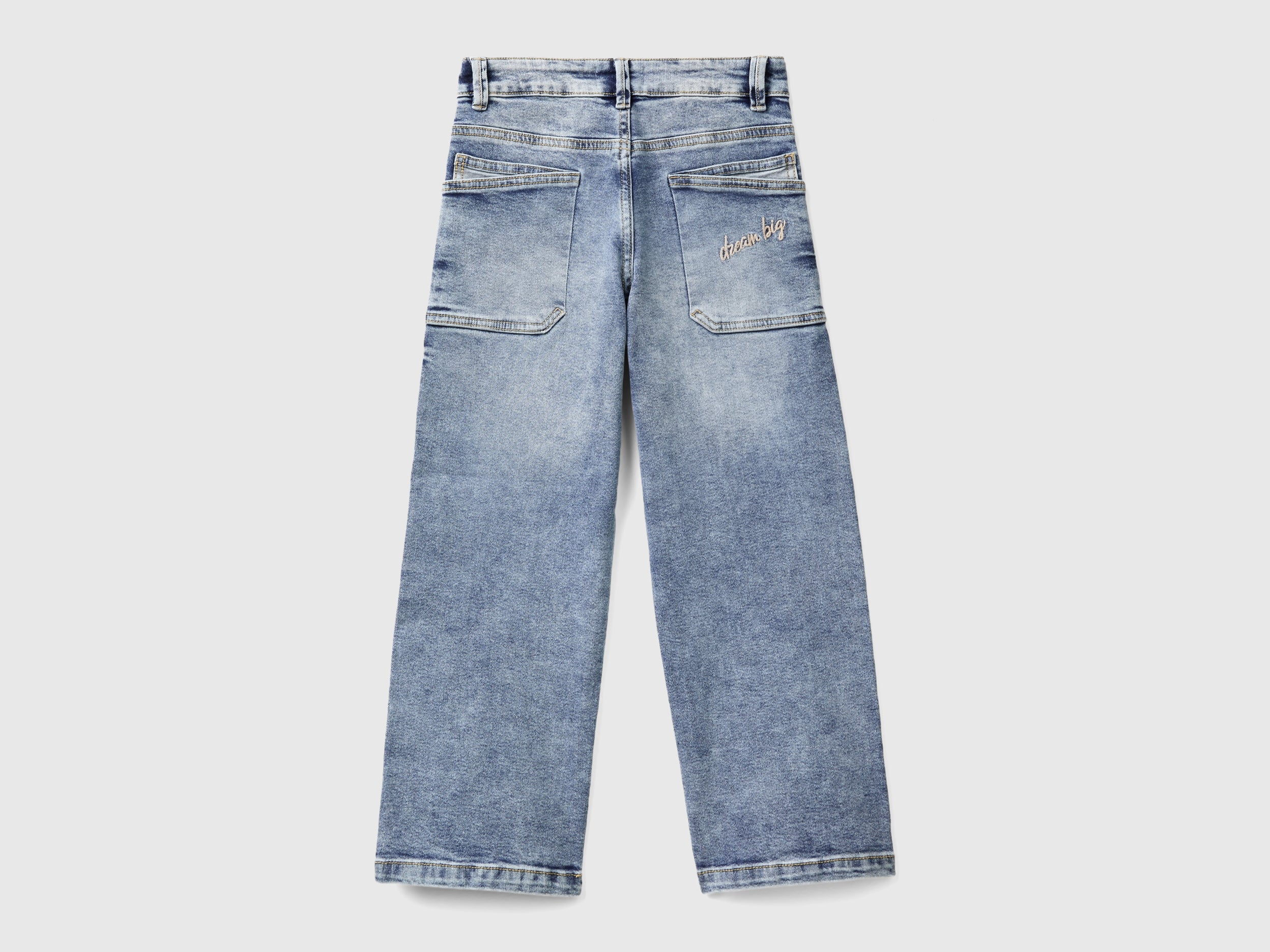 Benetton Jeans straight leg jeans denim cotone riciclato L