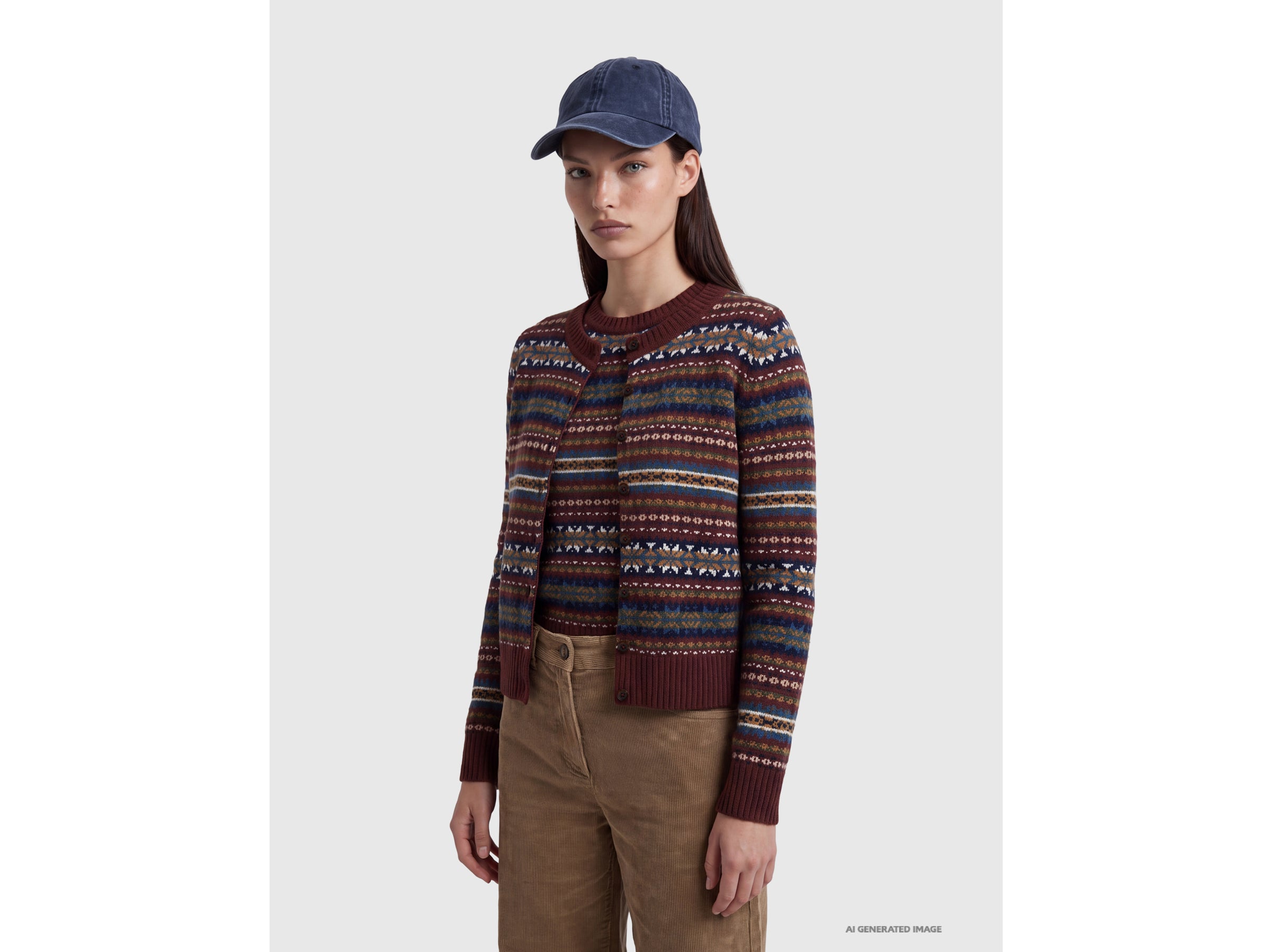 United Colors of Benetton Cardigan Jacquard lana collo tondo
