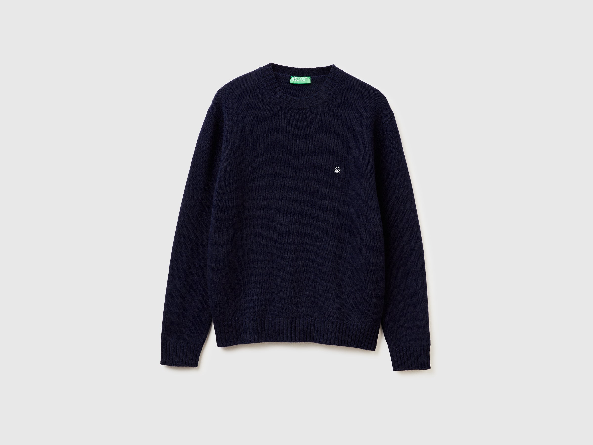 United Colors of Benetton maglione misto lana girocollo logo