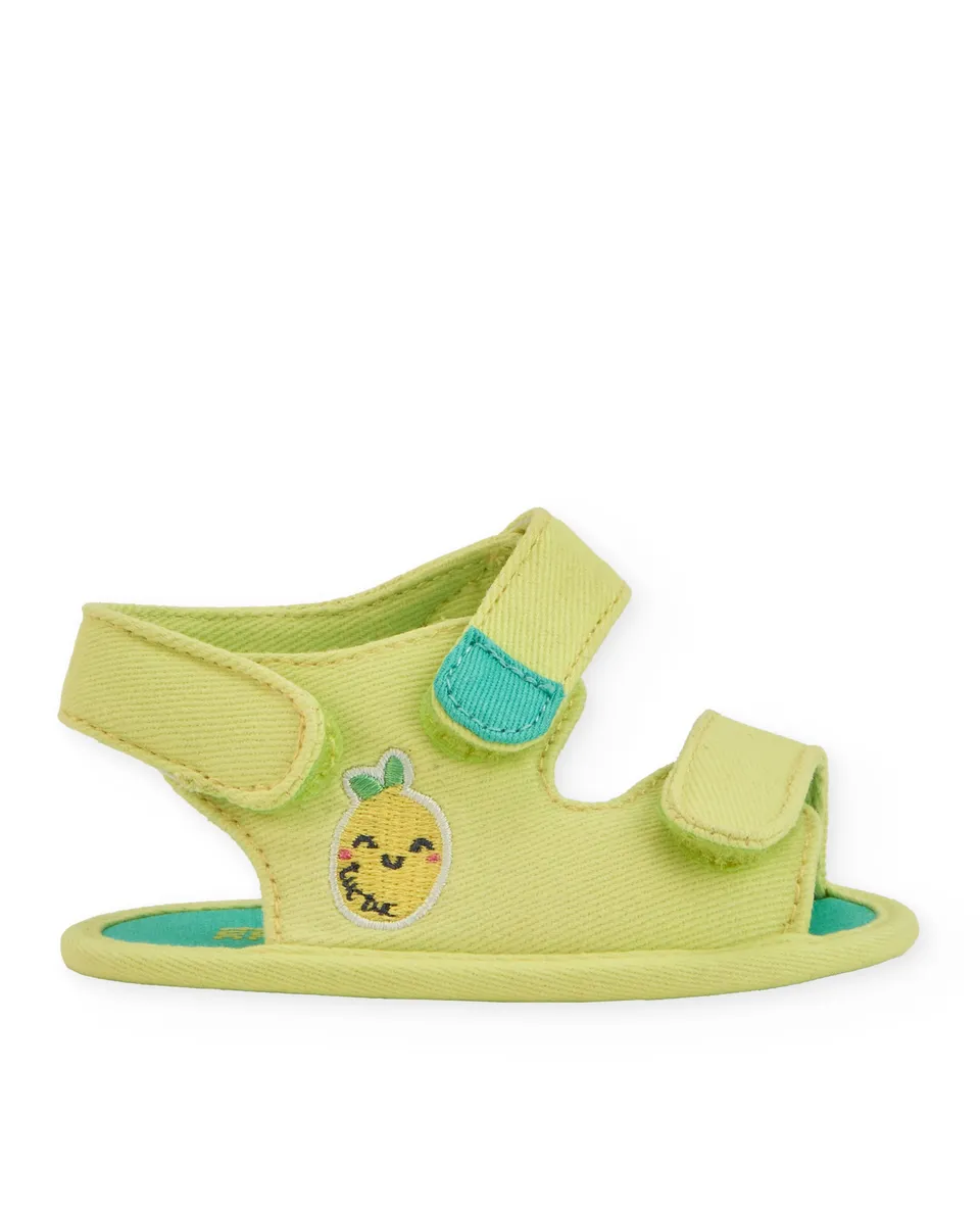 TucTuc Sandali Neonato Verde Lime Tessuto Chiusura Velcro