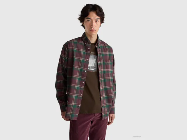 United Colors of Benetton Flannel camicia flanella quadri cotone bio M