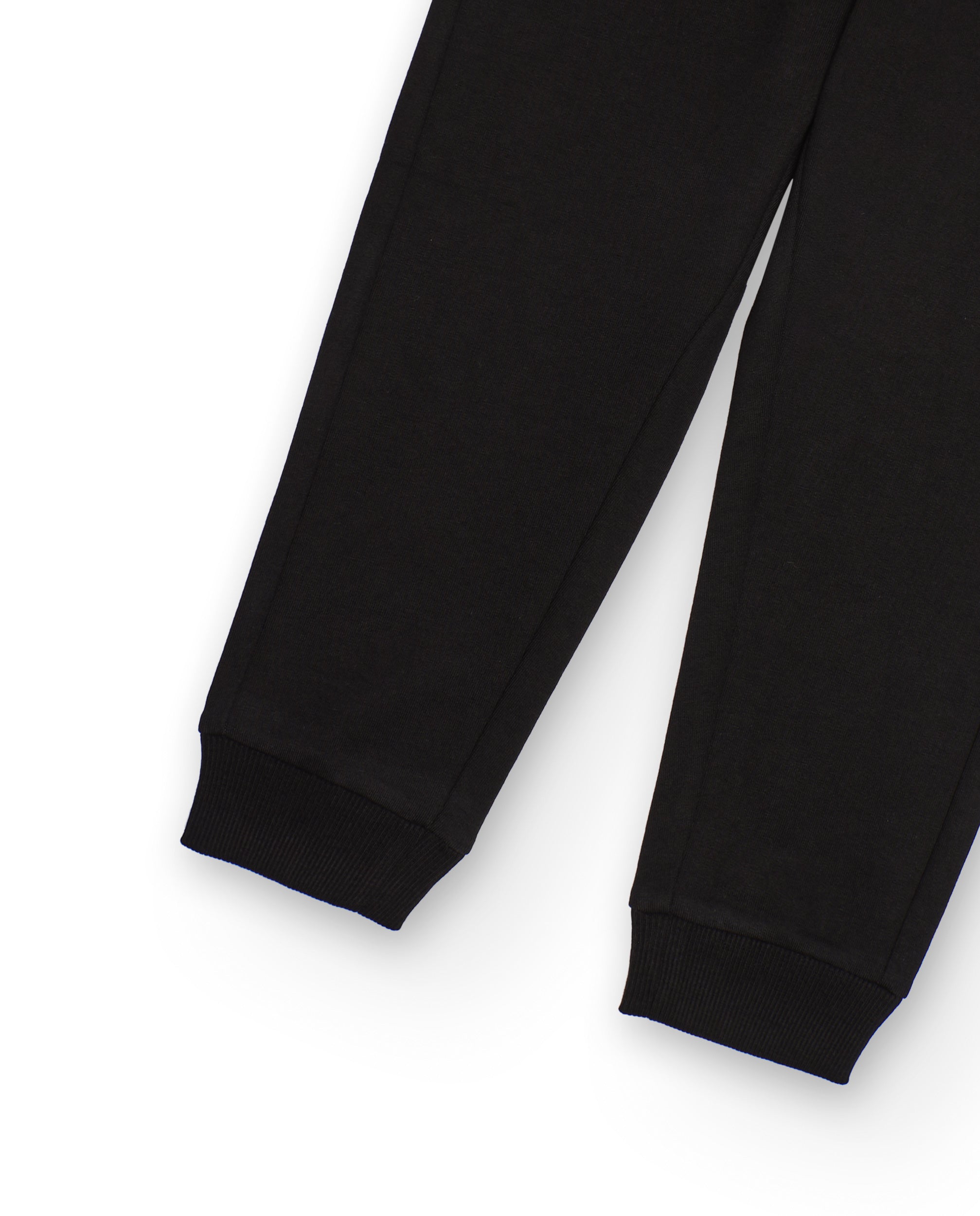 TucTuc Pantaloni pantaloni bambino neri felpa coulisse polsini