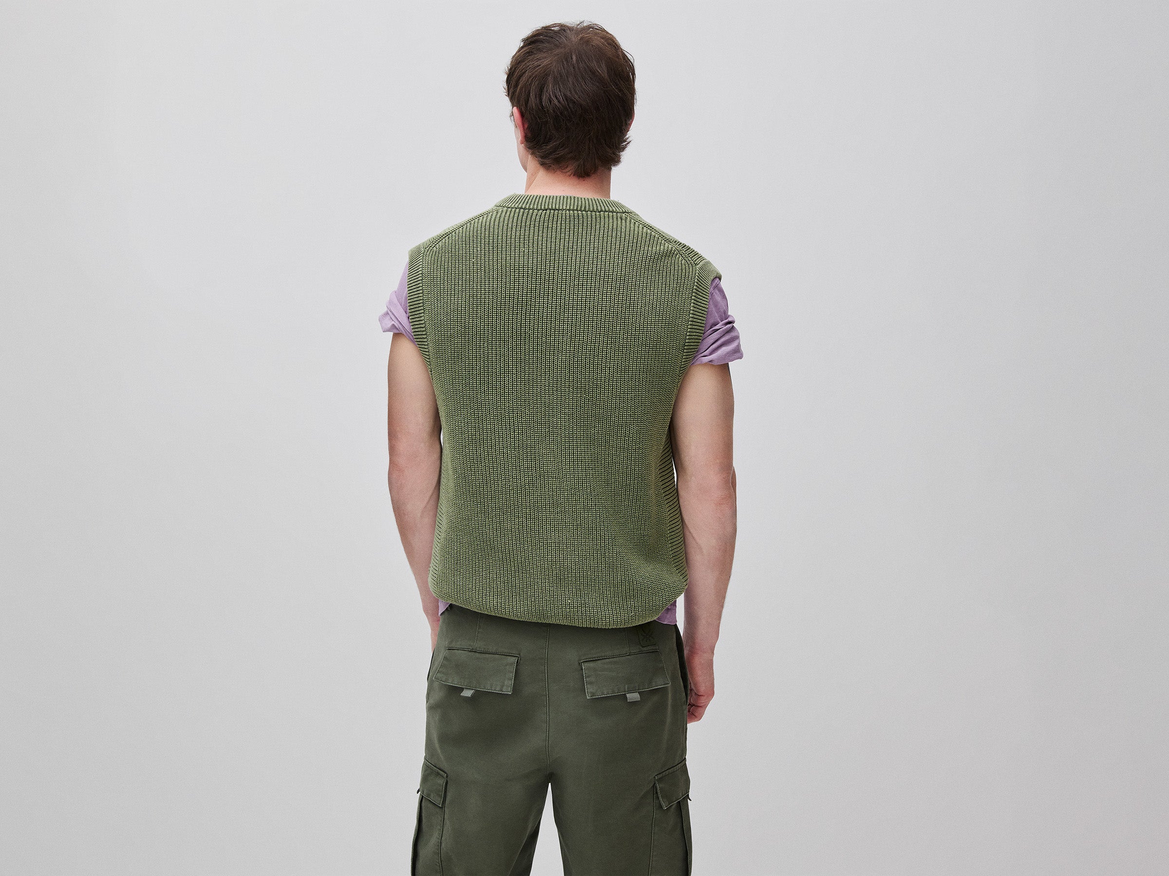 United Colors of Benetton Stone washed gilet cotone scollo V M