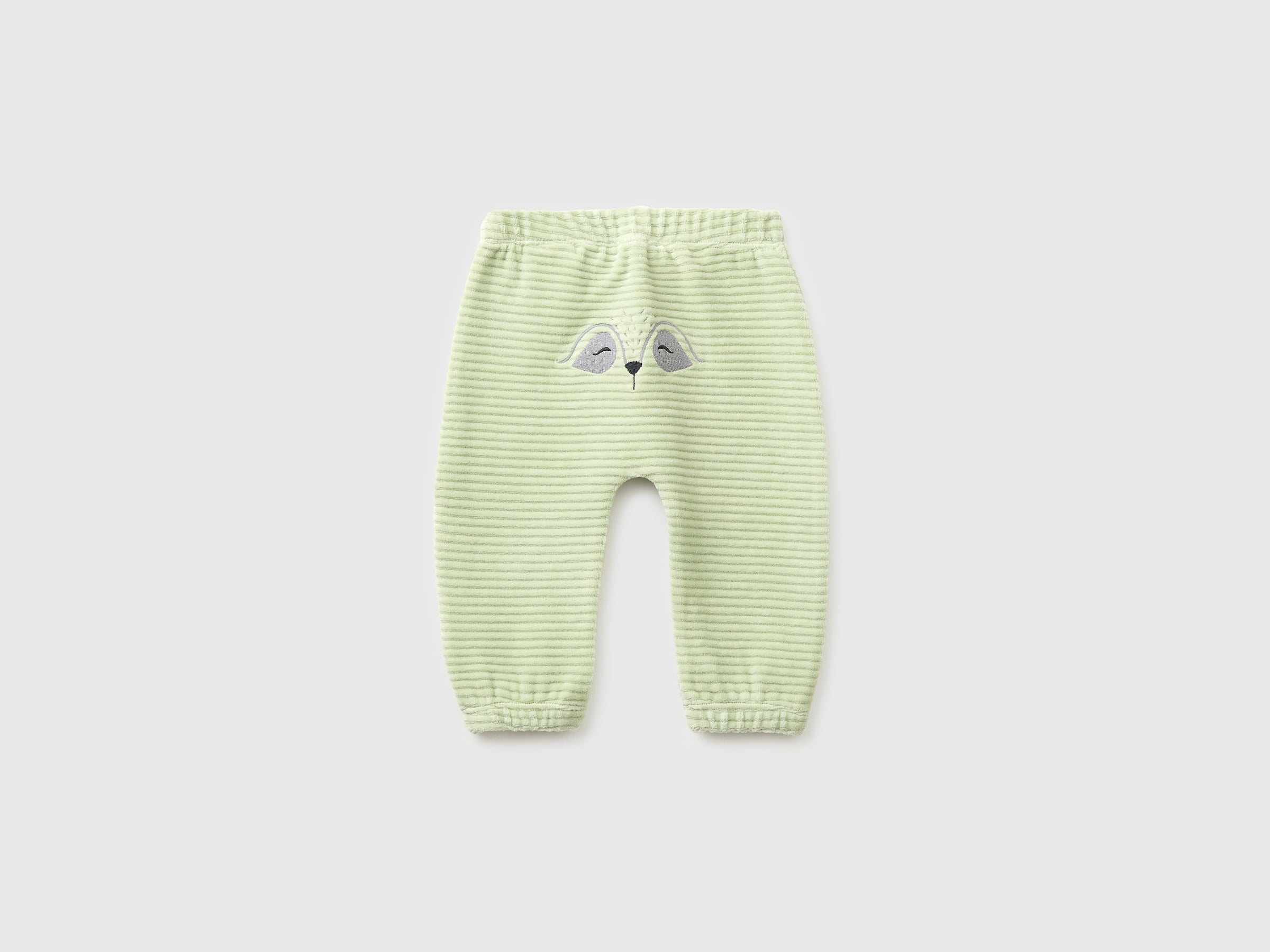 United Colors of Benetton pantaloni ciniglia cotone ricamo neonato