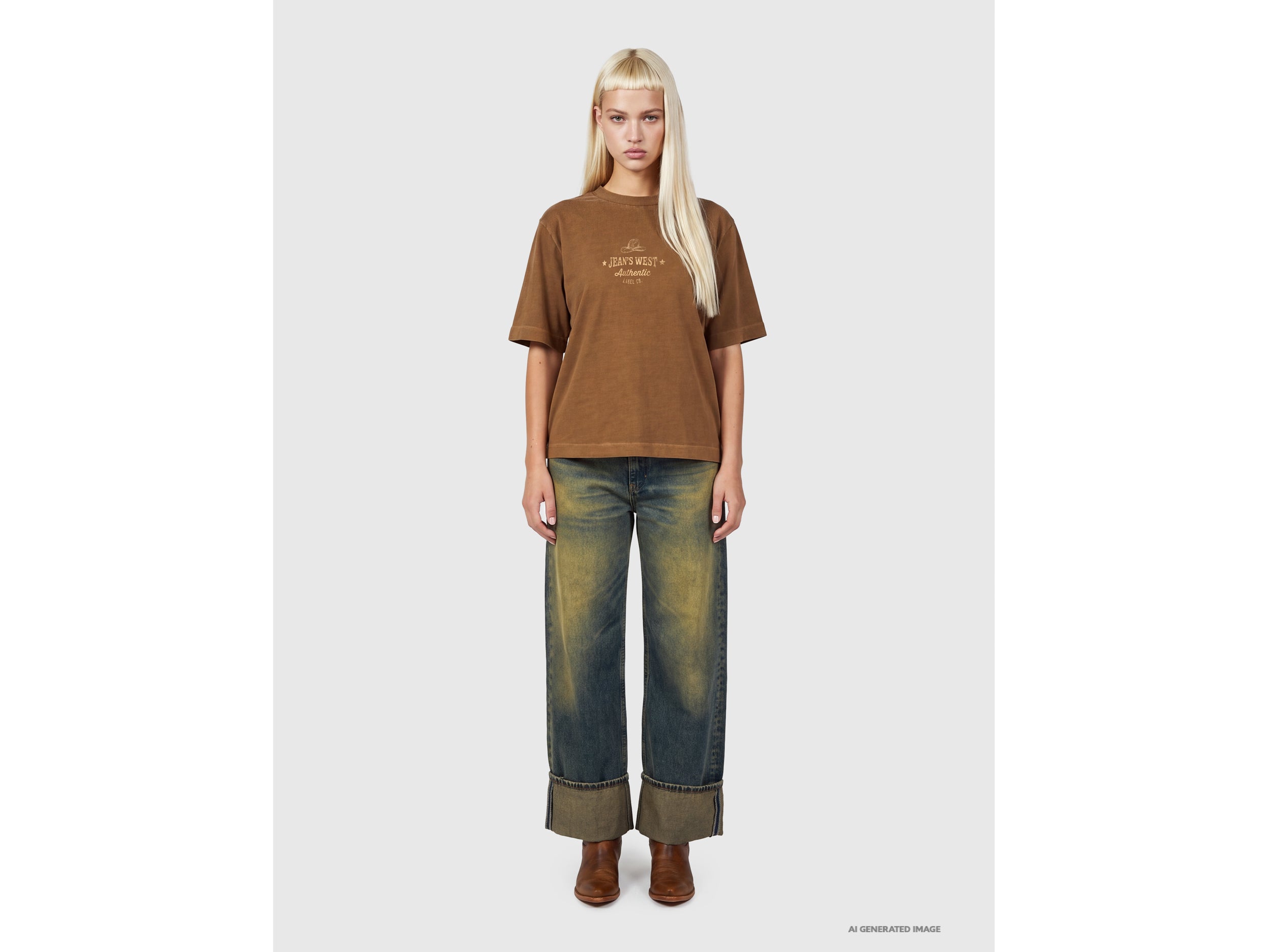 Benetton T-Shirts T-shirt over stampa western cotone